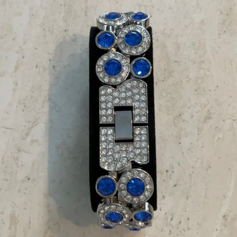 Swarovski Crystal Watch Suzanne Somers Simulated Diamonds & Sapphires Vintage